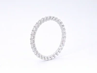 Witgouden alliance ring met briljant geslepen diamant - afbeelding 7 van  10