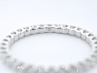 Witgouden alliance ring met briljant geslepen diamant - afbeelding 9 van  10