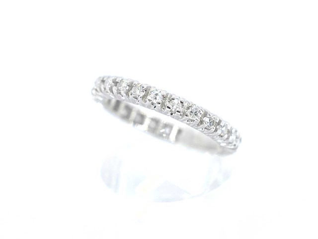 Witgouden alliance ring met diamanten - afbeelding 4 van  6