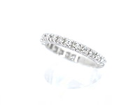 Witgouden alliance ring met diamanten - afbeelding 4 van  6