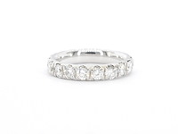 Witgouden alliance ring met diamanten - afbeelding 1 van  9