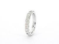 Witgouden alliance ring met diamanten - afbeelding 3 van  9