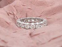 Witgouden alliance ring met natuurlijke diamanten - afbeelding 1 van  9