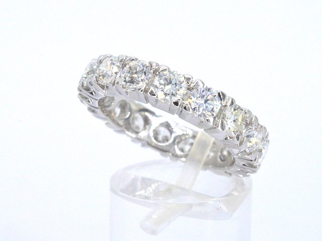 Witgouden alliance ring met natuurlijke diamanten - afbeelding 4 van  9