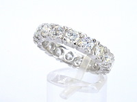 Witgouden alliance ring met natuurlijke diamanten - afbeelding 4 van  9