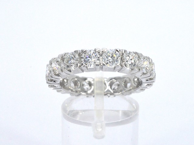 Witgouden alliance ring met natuurlijke diamanten - afbeelding 5 van  9