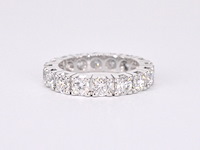 Witgouden alliance ring met natuurlijke diamanten - afbeelding 8 van  11
