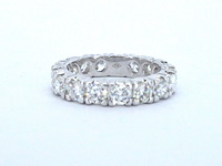 Witgouden alliance ring met natuurlijke diamanten - afbeelding 9 van  11