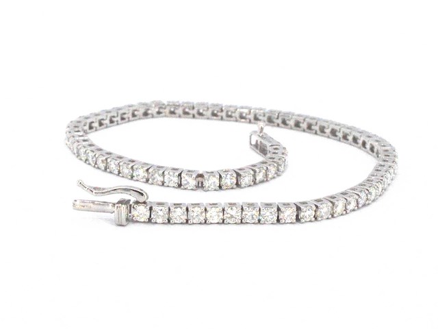 Witgouden armband 3.50 carat diamanten - afbeelding 8 van  9