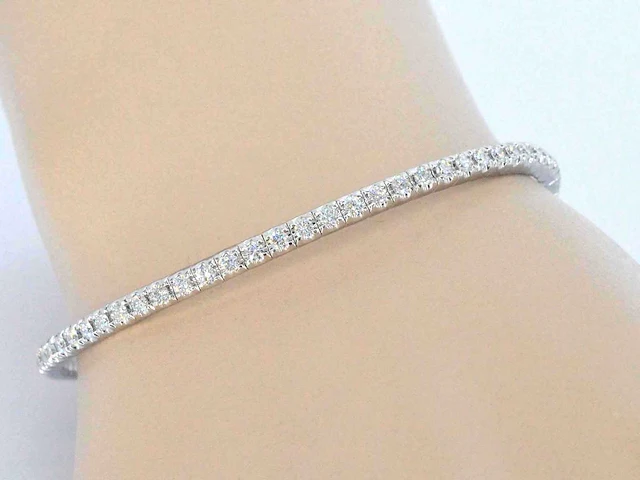 Witgouden armband briljant diamant - afbeelding 6 van  8