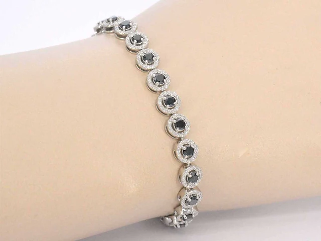 Witgouden armband diamant briljant - afbeelding 2 van  7