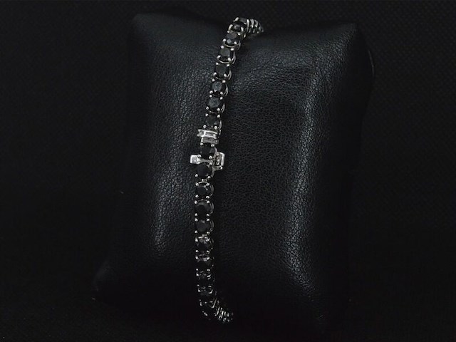 Witgouden armband met 15.00 carat zwarte briljant geslepen diamanten - afbeelding 5 van  9