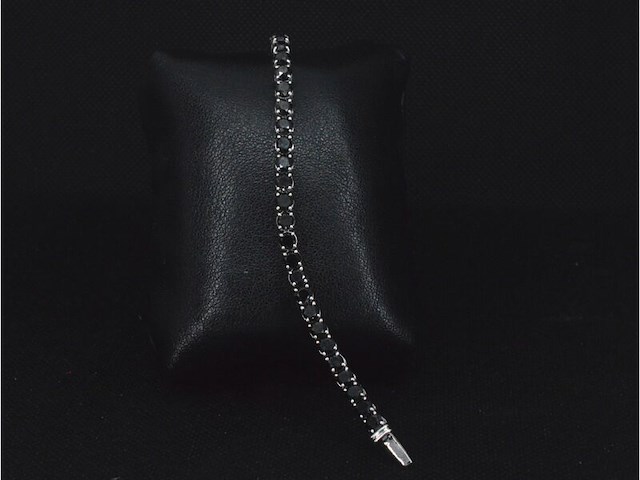 Witgouden armband met 15.00 carat zwarte briljant geslepen diamanten - afbeelding 8 van  9