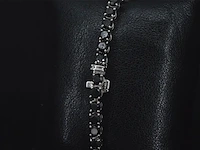 Witgouden armband met 15.00 carat zwarte briljant geslepen diamanten - afbeelding 8 van  11