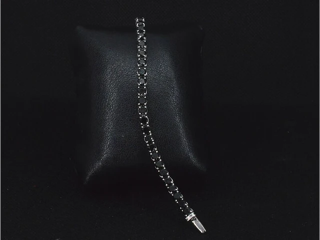 Witgouden armband met 15.00 carat zwarte briljant geslepen diamanten - afbeelding 10 van  11
