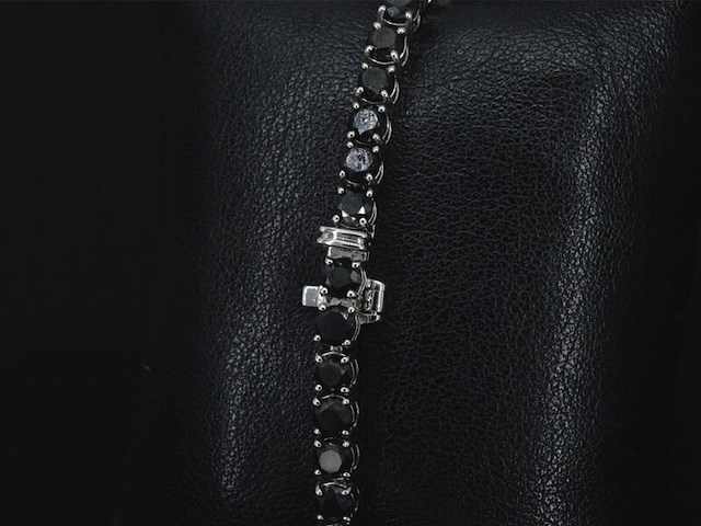 Witgouden armband met 16.00 carat zwarte briljant geslepen diamanten - afbeelding 8 van  11