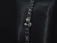Witgouden armband met 16.00 carat zwarte (enhanced) briljant geslepen diamanten - afbeelding 8 van  11