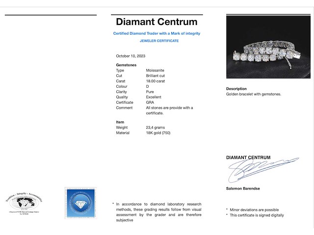 Witgouden armband met 18.00 carat briljanten - afbeelding 3 van  9