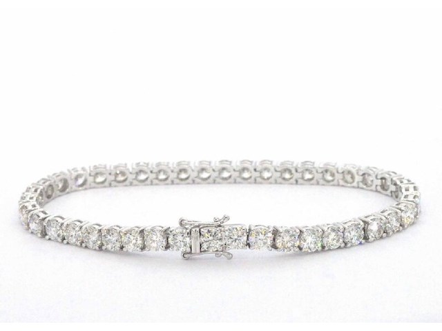 Witgouden armband met 46 diamanten van 9.00 carat - afbeelding 2 van  2