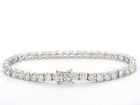 Witgouden armband met 46 diamanten van 9.00 carat - afbeelding 2 van  2