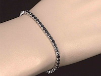 Witgouden armband met 7.00 carat zwarte briljant geslepen diamanten - afbeelding 2 van  8