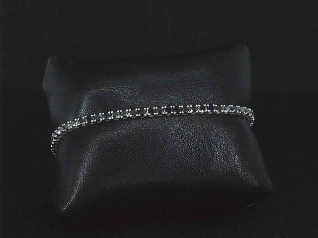 Witgouden armband met 7.00 carat zwarte briljant geslepen diamanten - afbeelding 6 van  8