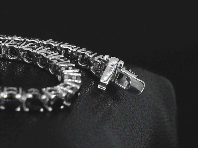 Witgouden armband met 7.00 carat zwarte briljant geslepen diamanten - afbeelding 8 van  8