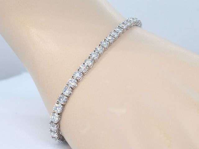 Witgouden armband met briljant geslepen diamanten 6.56 carat - afbeelding 2 van  8