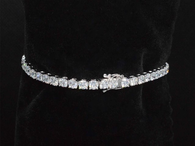 Witgouden armband met briljant geslepen diamanten 6.56 carat - afbeelding 6 van  8