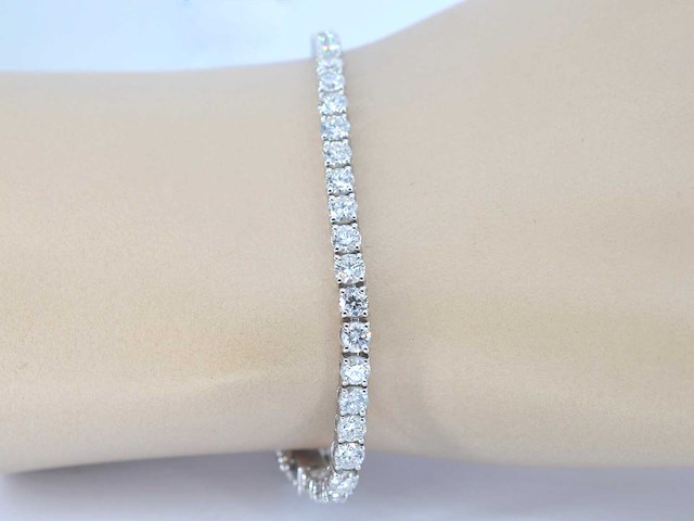 Witgouden armband met briljant geslepen diamanten 7.50 carat - afbeelding 2 van  6