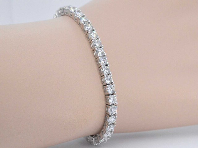 Witgouden armband met briljant geslepen diamanten 9.00 carat - afbeelding 6 van  13