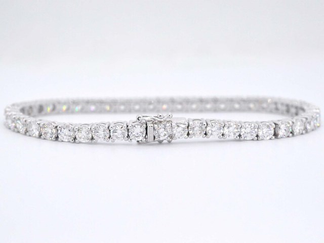 Witgouden armband met briljant geslepen diamanten 9.00 carat - afbeelding 7 van  13