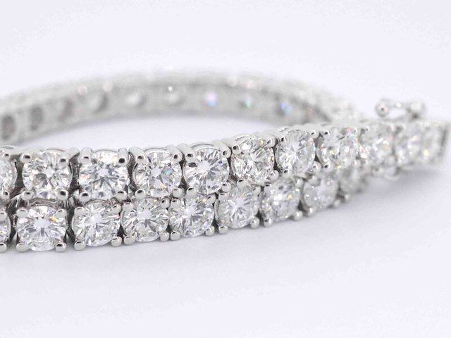 Witgouden armband met briljant geslepen diamanten 9.00 carat - afbeelding 9 van  13
