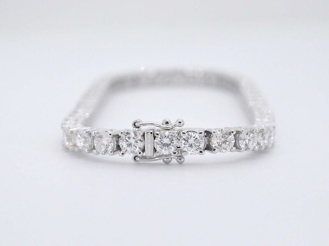 Witgouden armband met briljant geslepen diamanten 9.00 carat - afbeelding 13 van  13