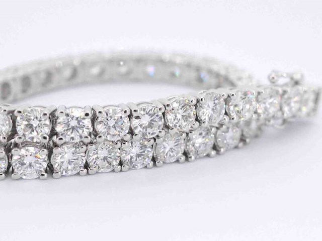 Witgouden armband met briljant geslepen diamanten 9.00 carat - afbeelding 9 van  13