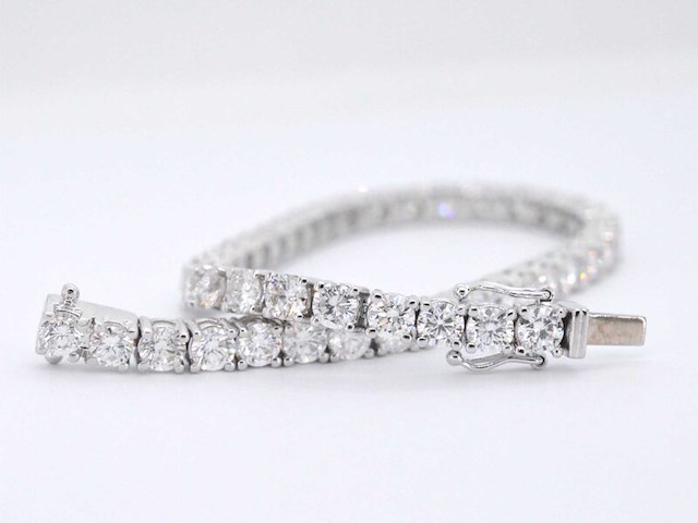 Witgouden armband met briljant geslepen diamanten 9.00 carat - afbeelding 10 van  13