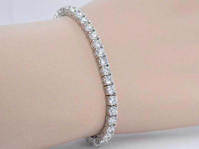 Witgouden armband met briljant geslepen diamanten 9.00 carat - afbeelding 6 van  13
