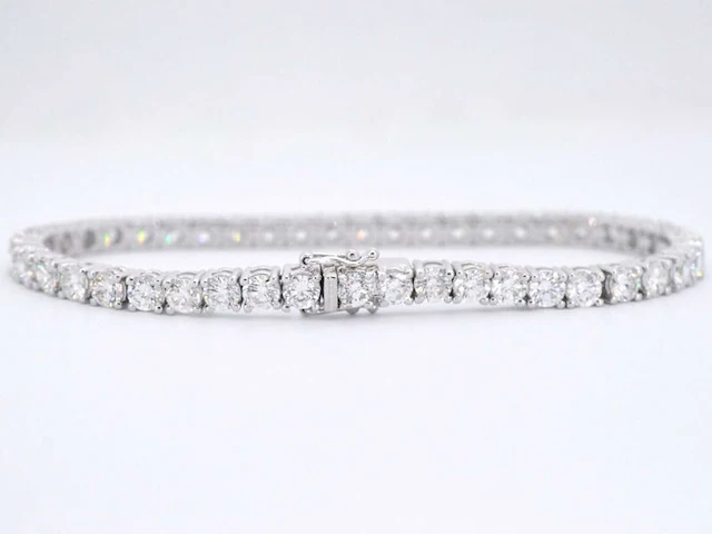 Witgouden armband met briljant geslepen diamanten 9.00 carat - afbeelding 7 van  13