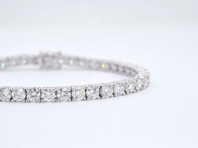 Witgouden armband met briljant geslepen diamanten 9.00 carat - afbeelding 12 van  13