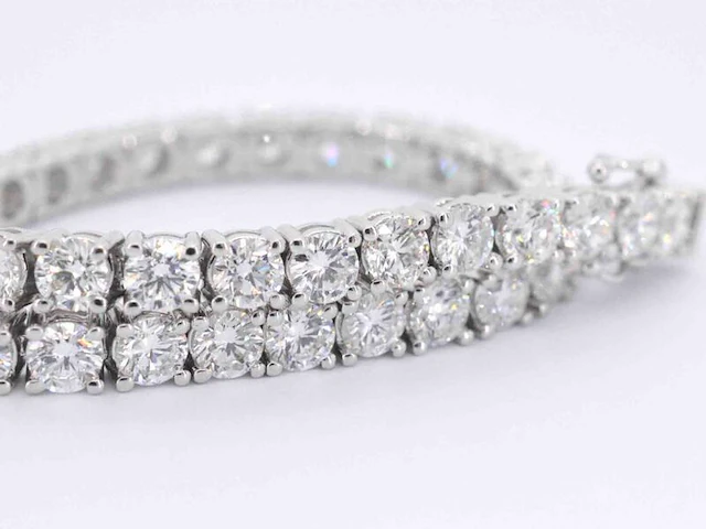 Witgouden armband met briljant geslepen diamanten 9.00 carat - afbeelding 9 van  13