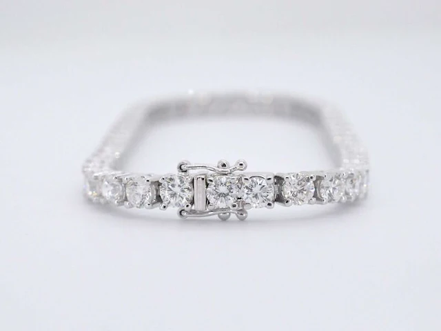 Witgouden armband met briljant geslepen diamanten 9.00 carat - afbeelding 13 van  13