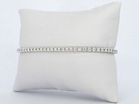 Witgouden armband met briljant geslepen diamanten en een onzichtbare sluiting - afbeelding 3 van  7