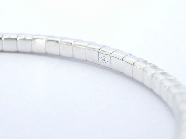 Witgouden armband met briljant geslepen diamanten en een onzichtbare sluiting - afbeelding 6 van  9