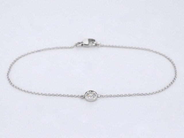 Witgouden armband met diamant 0.10 carat - afbeelding 1 van  7