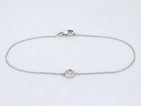 Witgouden armband met diamant 0.10 carat - afbeelding 1 van  7