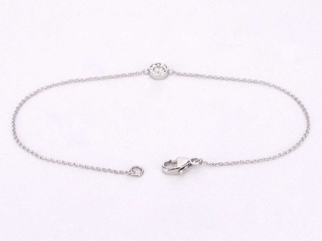 Witgouden armband met diamant 0.10 carat - afbeelding 4 van  7