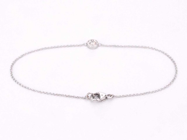 Witgouden armband met diamant 0.10 carat - afbeelding 5 van  7