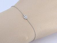 Witgouden armband met diamant 0.10 carat - afbeelding 2 van  8