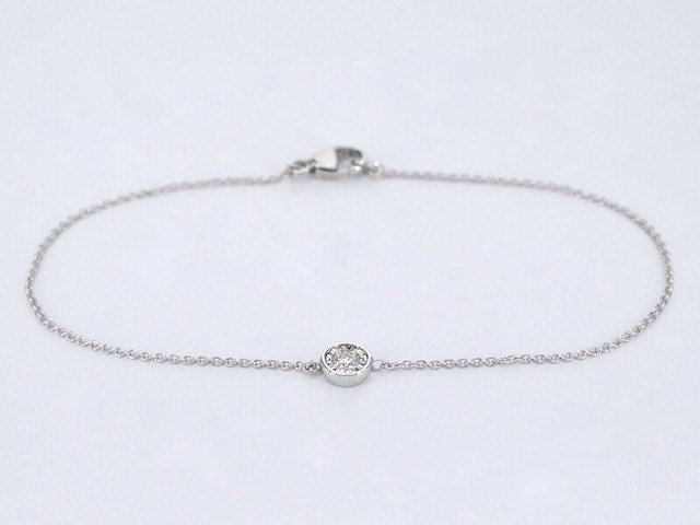 Witgouden armband met diamant 0.10 carat - afbeelding 1 van  6