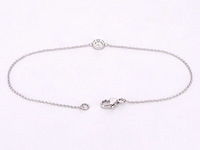 Witgouden armband met diamant 0.10 carat - afbeelding 3 van  6